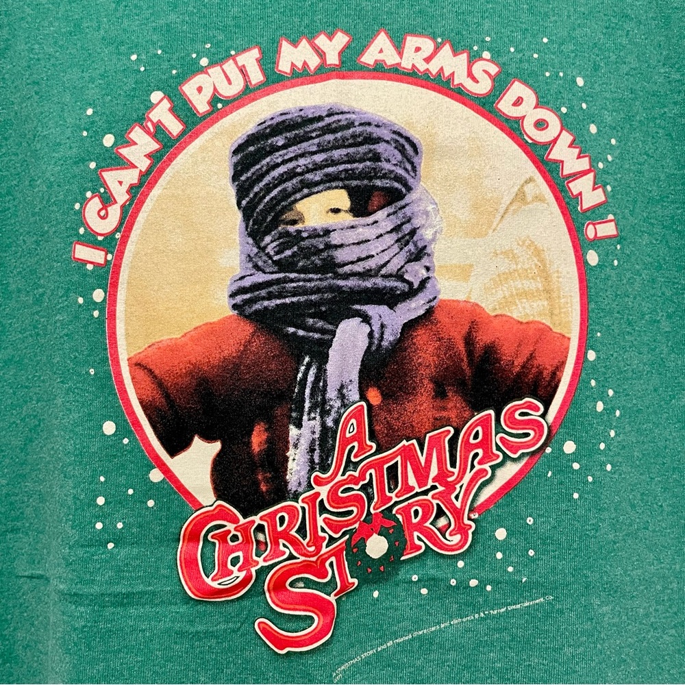 Festive Green 'A Christmas Story' Tee | Size Large (L)